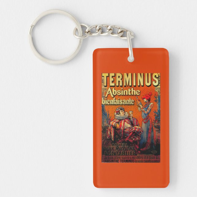 Terminus Absinthe Vintage PosterEurope Keychain (Front)
