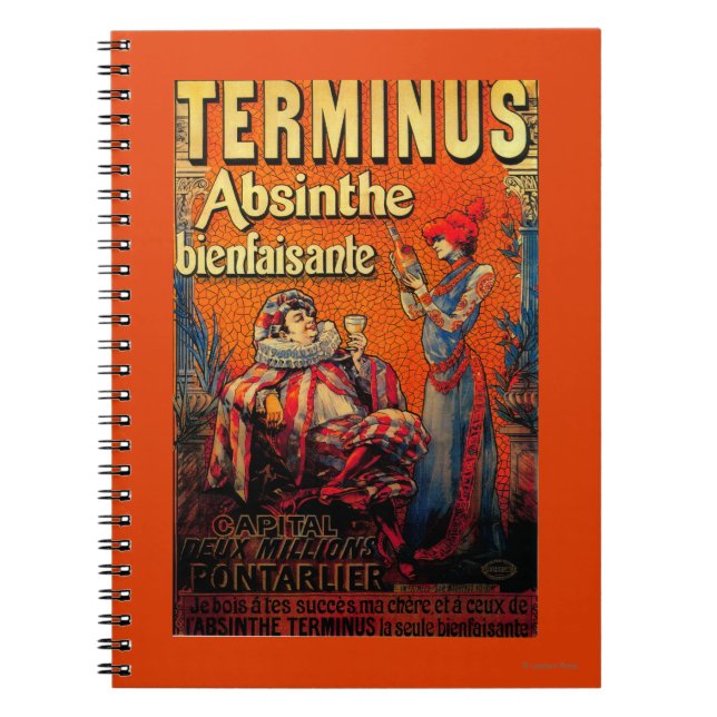 Terminus Absinthe Vintage PosterEurope Notebook (Front)