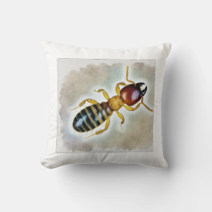 Termite dorsal view 060824IREF242 - Watercolor Throw Pillow