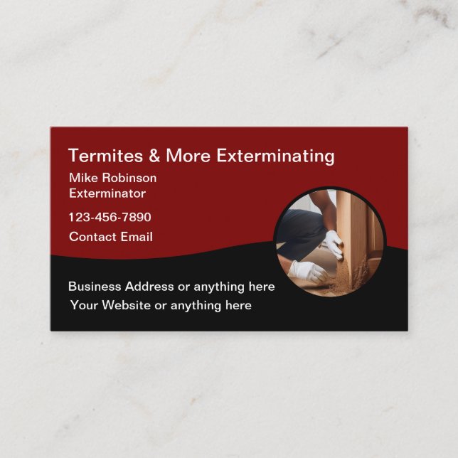 Termites Exterminating Pest Control  Business Card (Front)