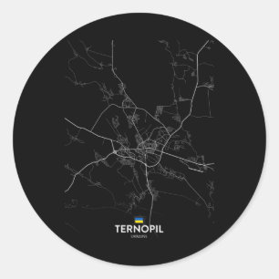 Ternopil Ukraine City Map Travel Souvenir Hometown Classic Round Sticker