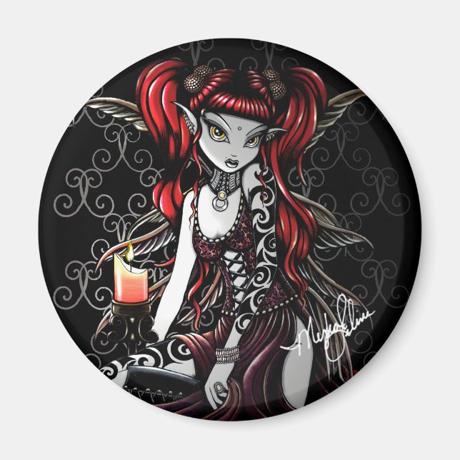 "Terra" Candle Light Tattoo Fairy Art Magnet (Front)