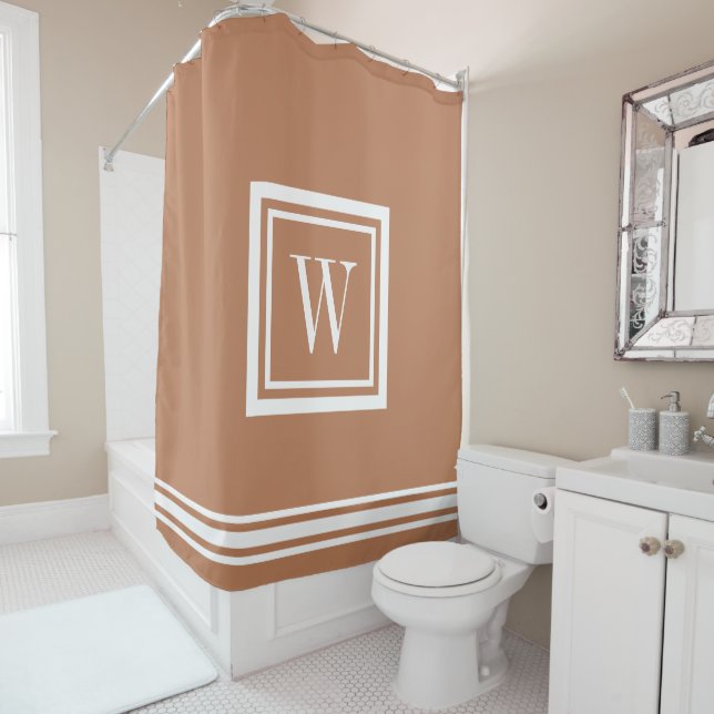 Terra Cotta and White Classic Square Monogram (In Situ)
