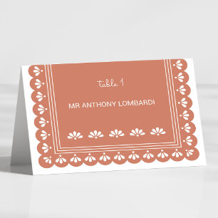 Terra Cotta Autumn Wedding DIY Fold Place Card