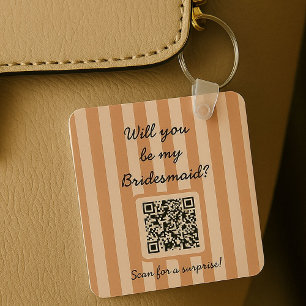 Terra Cotta Bridesmaid Proposal Photo Bag Charm  Keychain