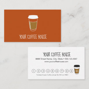 Terra cotta Custom Coffhouse Carte de fidélité