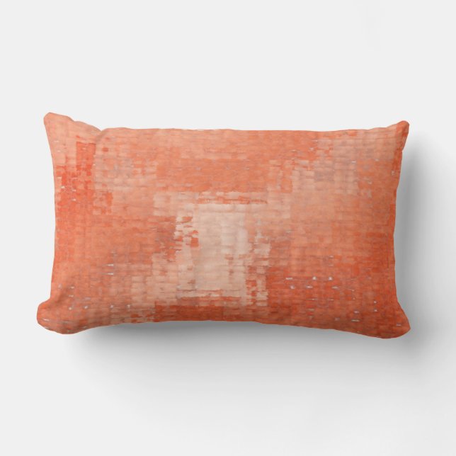 Terra Cotta Distressed Grunge Lumbar Pillow (Front)