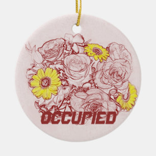 Terra Cotta Edged Bouquet Ceramic Ornament