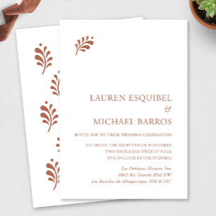 Terra Cotta Faire-part de mariage mexicaine