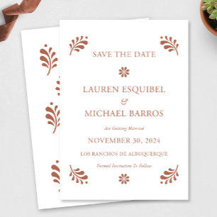 Terra Cotta Mexican Save The Date Invitation