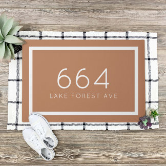 Terra Cotta Personalized Address Number Doormat