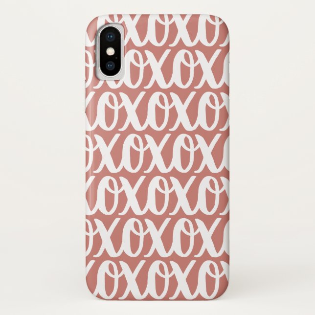 Terra Cotta Pink White Pattern Case-Mate iPhone Case (Back)