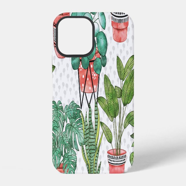 Terra Cotta Plant Pots Pattern. iPhone Case (Back)