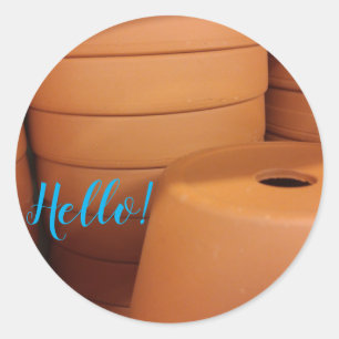 Terra Cotta Pots Classic Round Sticker