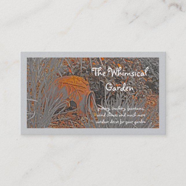 Terra Cotta Pottery Garden Decoration (photog) Business Card (Front)