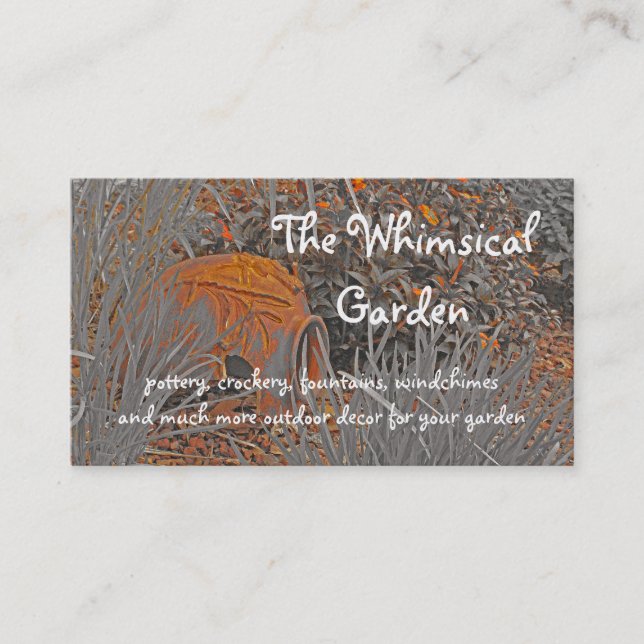 Terra Cotta Pottery Garden Decoration (photog) Business Card (Front)