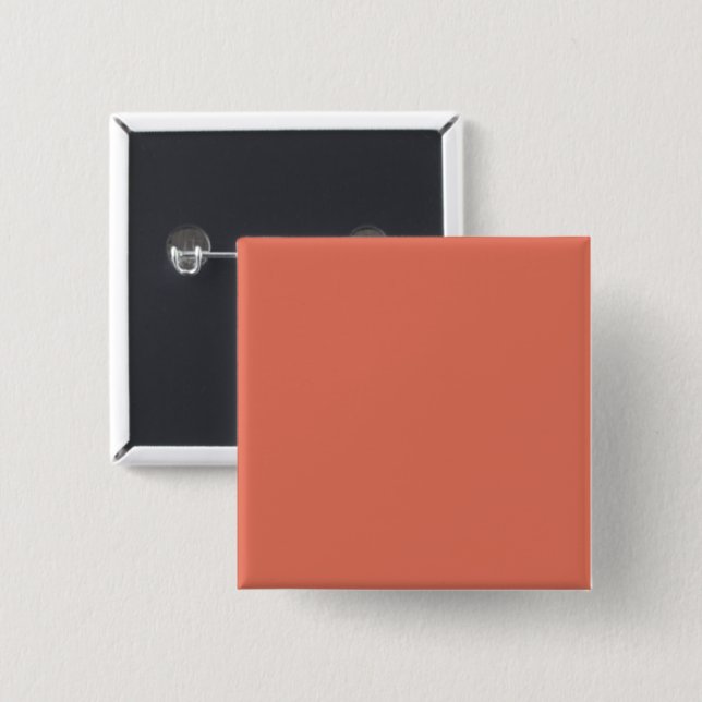 Terra Cotta Red E2725B Colour, Option to Add Image 2 Inch Square Button (Front & Back)