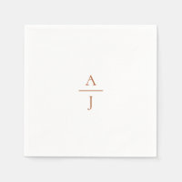 Terra Cotta Simple Monogram Wedding Napkins