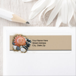 Terra Cotta Sun On Sand And Rocks Personalized