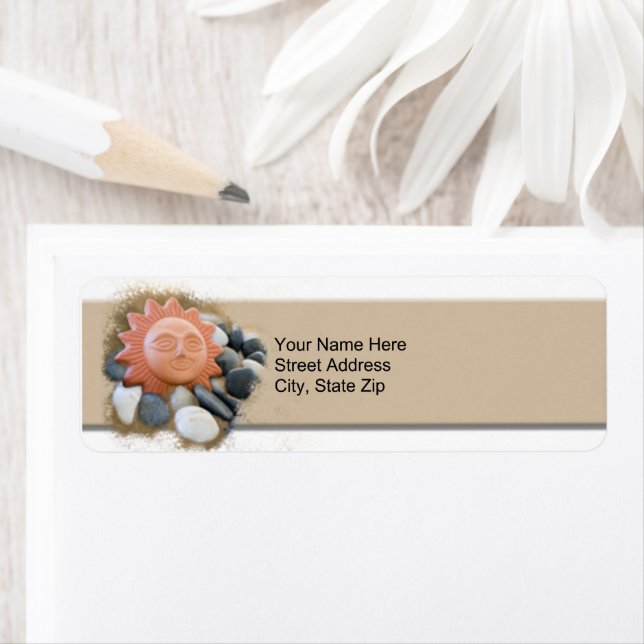 Terra Cotta Sun On Sand And Rocks Personalized (Insitu)