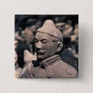 Terra Cotta warriors in Emperor Qin Shihuang's 2 Inch Square Button