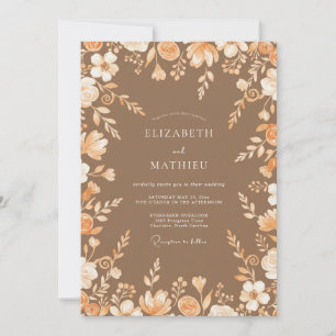 Terra Cotta Wildflower Wedding Invitation