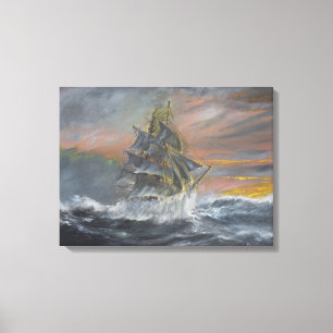 Terra Nova heads into a fierce Gale Dawn Canvas Print