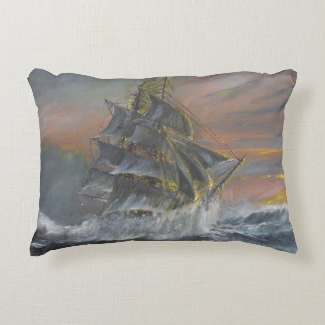 Terra Nova heads into a fierce Gale Dawn Decorative Pillow (Front)
