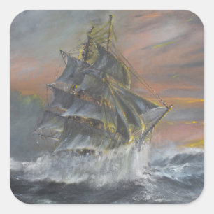 Terra Nova heads into a fierce Gale Dawn Square Sticker