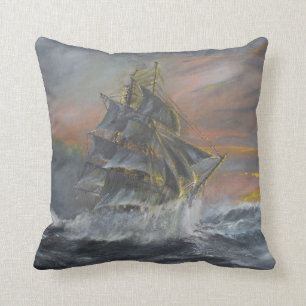 Terra Nova heads into a fierce Gale Dawn Throw Pillow