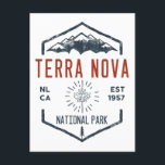 Terra Nova National Park Canada Vintage Distressed Postcard<br><div class="desc">Terra Nova National Park Distressed Badge with unique park themed maple leaf design. The Park takes its name from the Latin name for Newfoundland; it is also the original Portuguese name given to the region.</div>