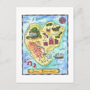 Terra Romantica Map Postcard