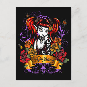 Terra Rose Gothic Tattooed Fantasy Fae Postcard