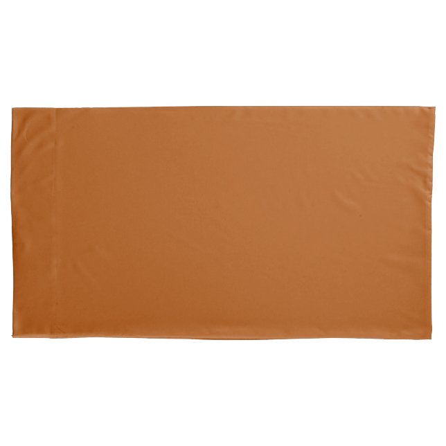 Terra Sienna Brown colour Easily Customize This Pillowcase (Front-Left)