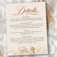 Terraccotta Cream Botanical Foliage Wedding Detail