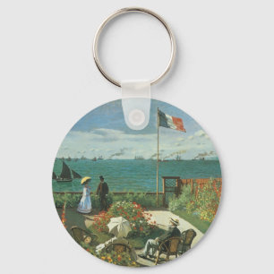 Terrace at the Seaside by Claude Monet Keychain