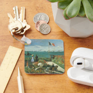 Terrace at the Seaside by Claude Monet Keychain