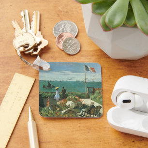 Terrace at the Seaside by Claude Monet Keychain