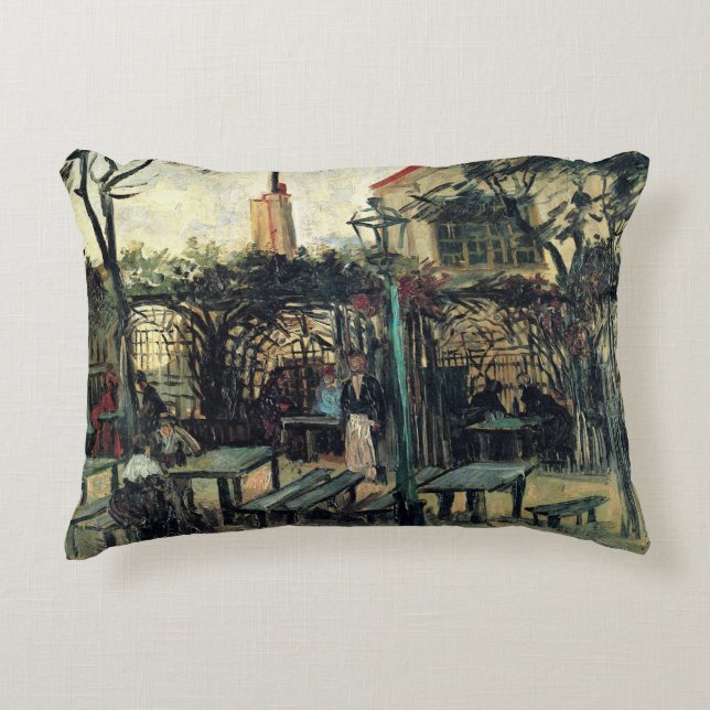 Terrace of a Cafe, Montmartre by Vincent van Gogh Accent Pillow (Front)
