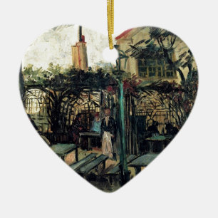 Terrace of a Cafe on Montmartre La Guinguette Ceramic Ornament