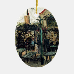 Terrace of a Cafe on Montmartre La Guinguette Ceramic Ornament