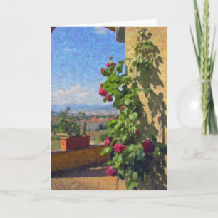 "Terrace, Tuscany" Greeting Cards