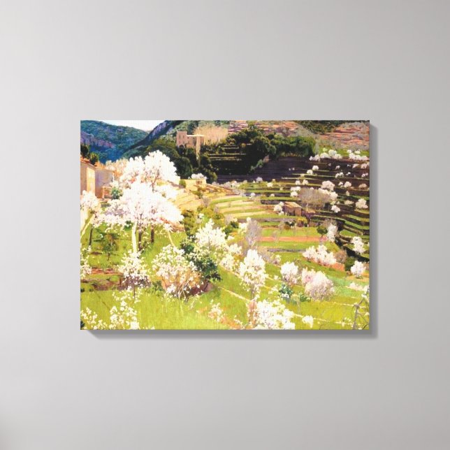Terraced Garden in Mallorca (by Santiago Rusiñol) Canvas Print (Front)