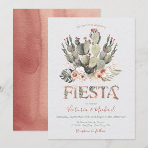 Terracota and Cactus Wedding Fiesta invitations