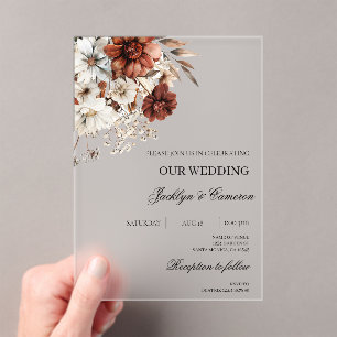 Terracota Wedding Acrylic Invitations