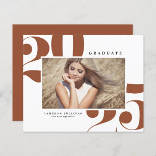 Terracotta 2025 Bold Typography Photo Graduation