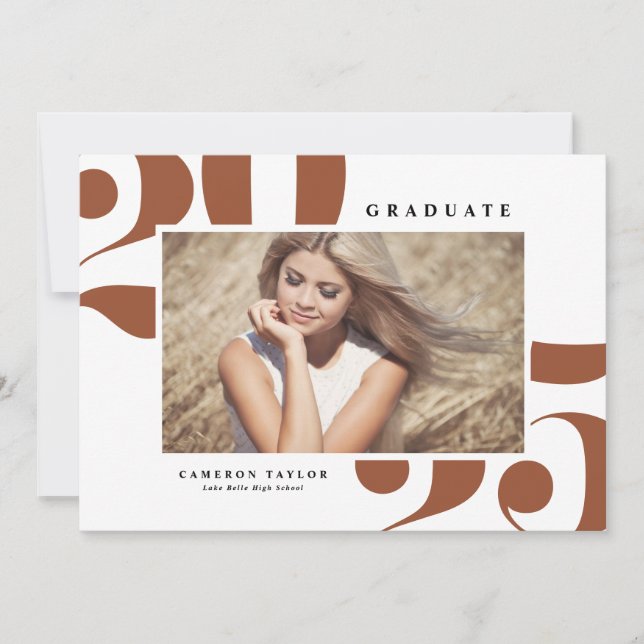 Terracotta 2025 Bold Typography Photo Graduation Invitation (Front)