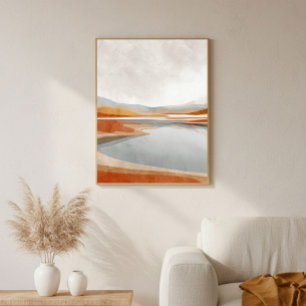 Terracotta Abstract Wall Art for Living Room