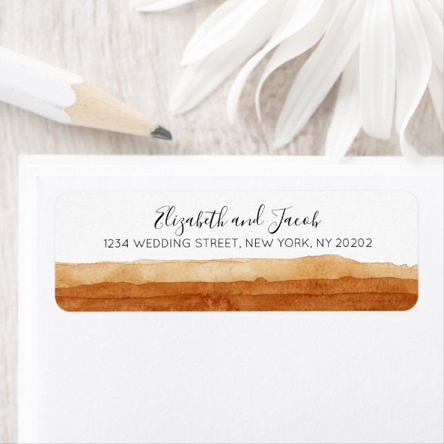 Terracotta Abstrait Desert Watercolor Boho Mariage (En situation)
