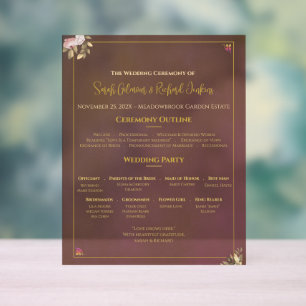 Terracotta Acrylic Wedding Program – Minimalist Lu Sign
